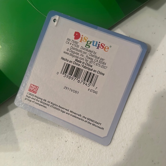 NEW Disguise Mojang Studios Minecraft Creeper Mask Halloween Costume Block - Picture 4 of 7